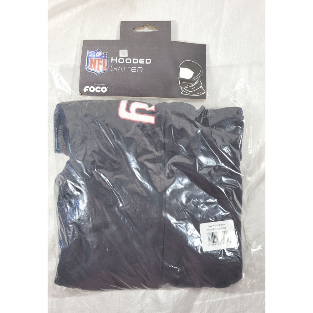 FOCO Unisex New York NY Giants Black Drawstring Hooded Gaiter - One Size